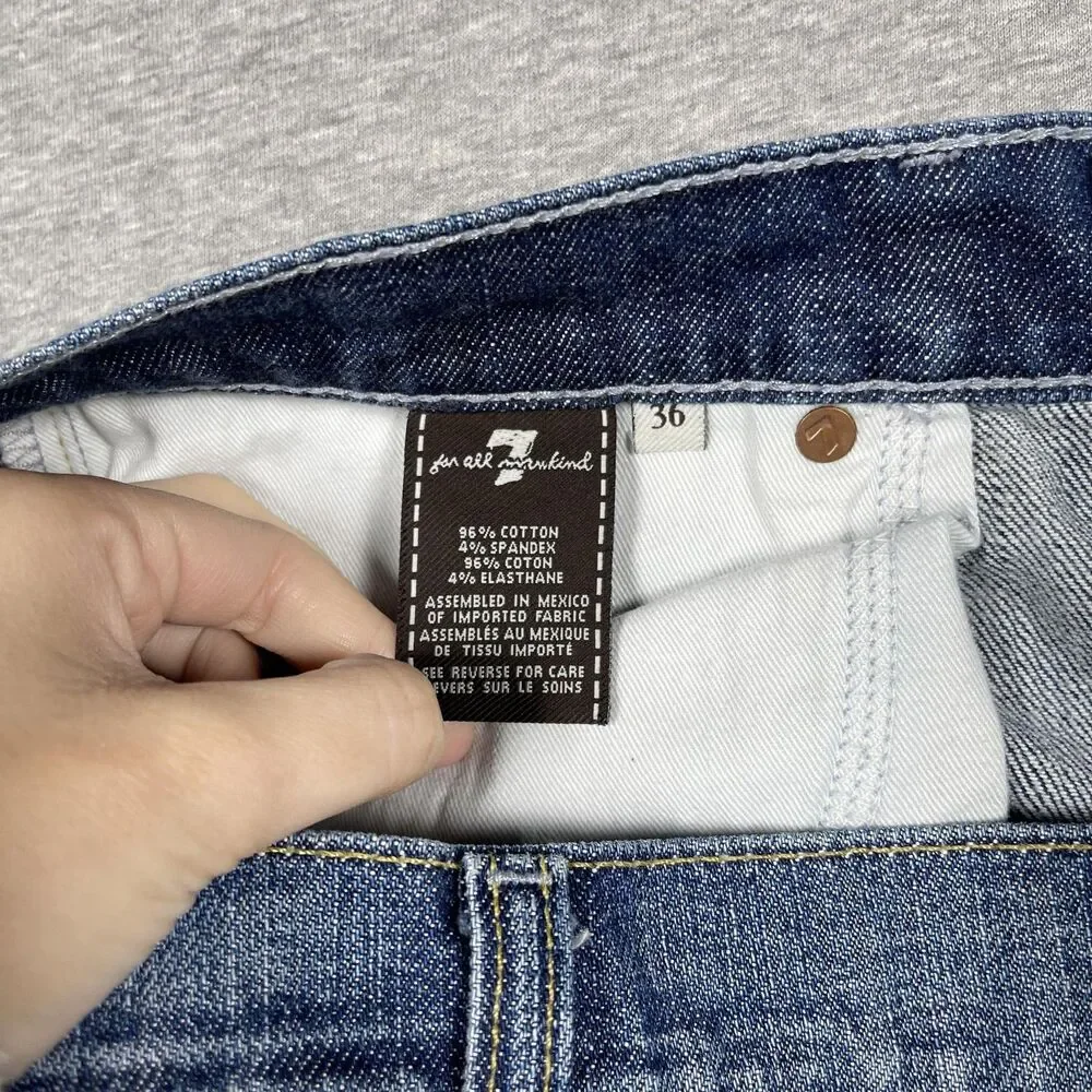 7 For All Mankind Relaxed Jeans Mens 36 Blue Medium Wash Straight Stretch